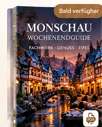 Gestalterische Vorschau des geplanten Monschau-Reiseführers